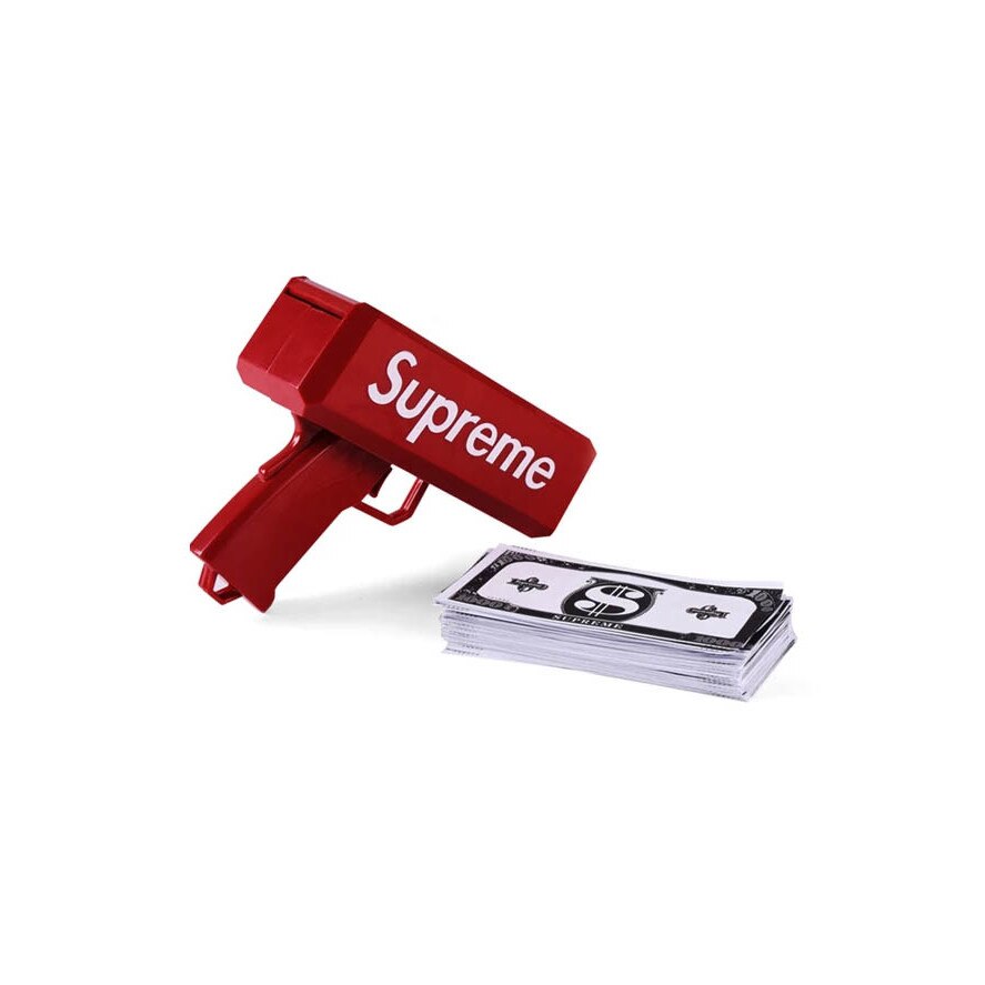 Pistol de bani pentru petreceri Supreme Fun Gun, bancnote incluse