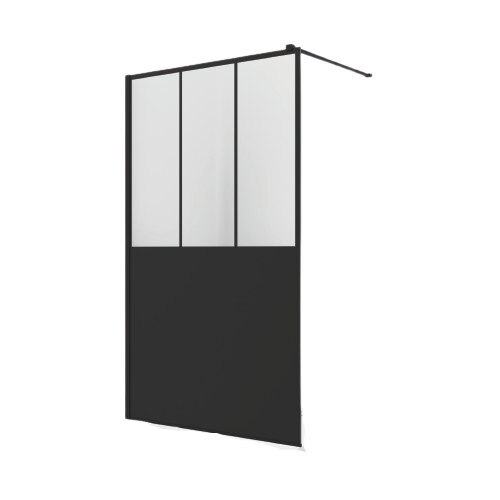 Paravan de dus Walk-In Easy Loft 69, Black, 80 x 200 cm, sticla securizata de 8mm, profil negru mat, SanSwiss