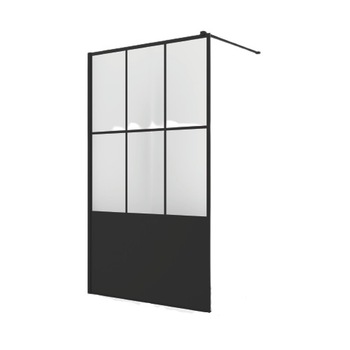 Paravan de dus Walk-In Easy Loft 76, Black, 140 x 200 cm, sticla securizata de 8mm, profil negru mat, SanSwiss Paravan de dus Walk-In Easy Loft 76, Black, 140 x 200 cm, sticla securizata de 8mm, profil negru mat, SanSwiss