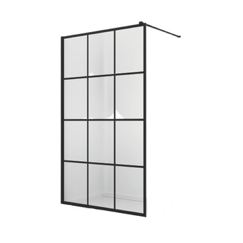 Paravan de dus Walk-In Easy Loft 75, Black, 100 x 200 cm, sticla securizata de 8mm, profil negru mat, SanSwiss Paravan de dus Walk-In Easy Loft 75, Black, 100 x 200 cm, sticla securizata de 8mm, profil negru mat, SanSwiss