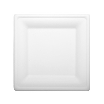 Set 50 farfurii, patrate, 200x200mm, culoare alba, fabricate din trestie de zahar Set 50 farfurii, patrate, 200x200mm, culoare alba, fabricate din trestie de zahar