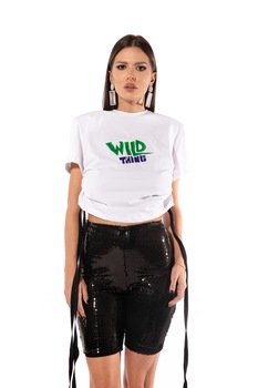 Pantaloni scurti din paiete, Cactus the brand, negru, 38 EU Pantaloni scurti din paiete, Cactus the brand, negru, 38 EU