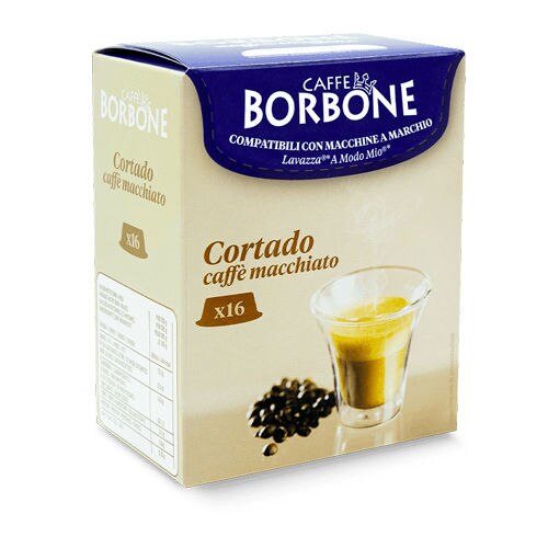 Capsule cafea, Caffe Borbone Cortado, compatibile A Modo Mio, 1 set x 16 buc