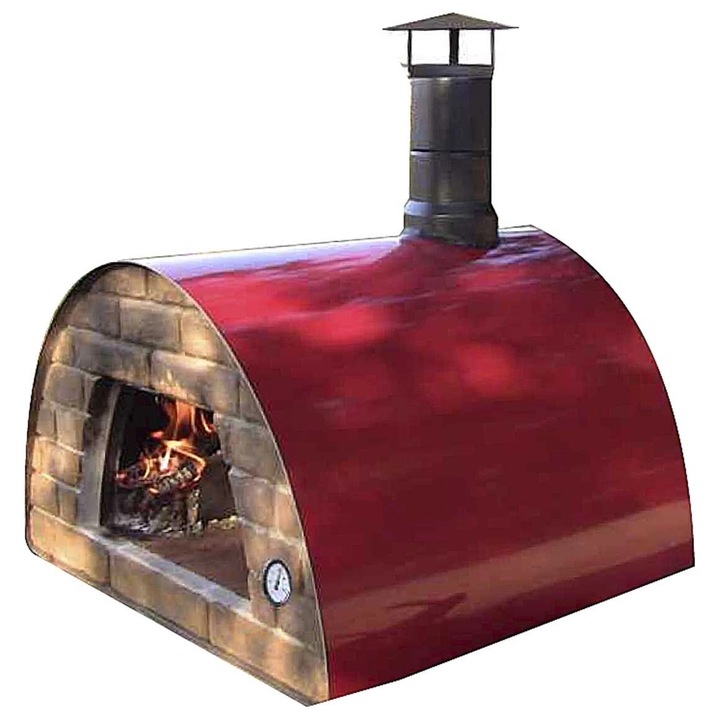 Cuptor traditional pentru pizza pe lemne Maximus rosu