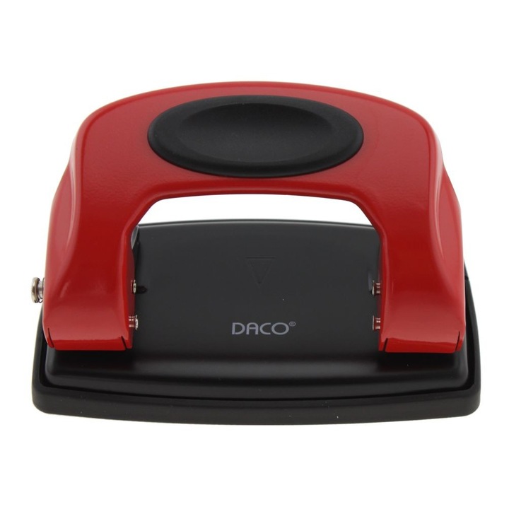 Daco fém lyukasztó, 10 Coli kapacitás, piros, hulladéktálca