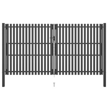 Poarta de gard de gradina, vidaXL, Otel, 4 x 2.5 m, Antracit Poarta de gard de gradina, vidaXL, Otel, 4 x 2.5 m, Antracit