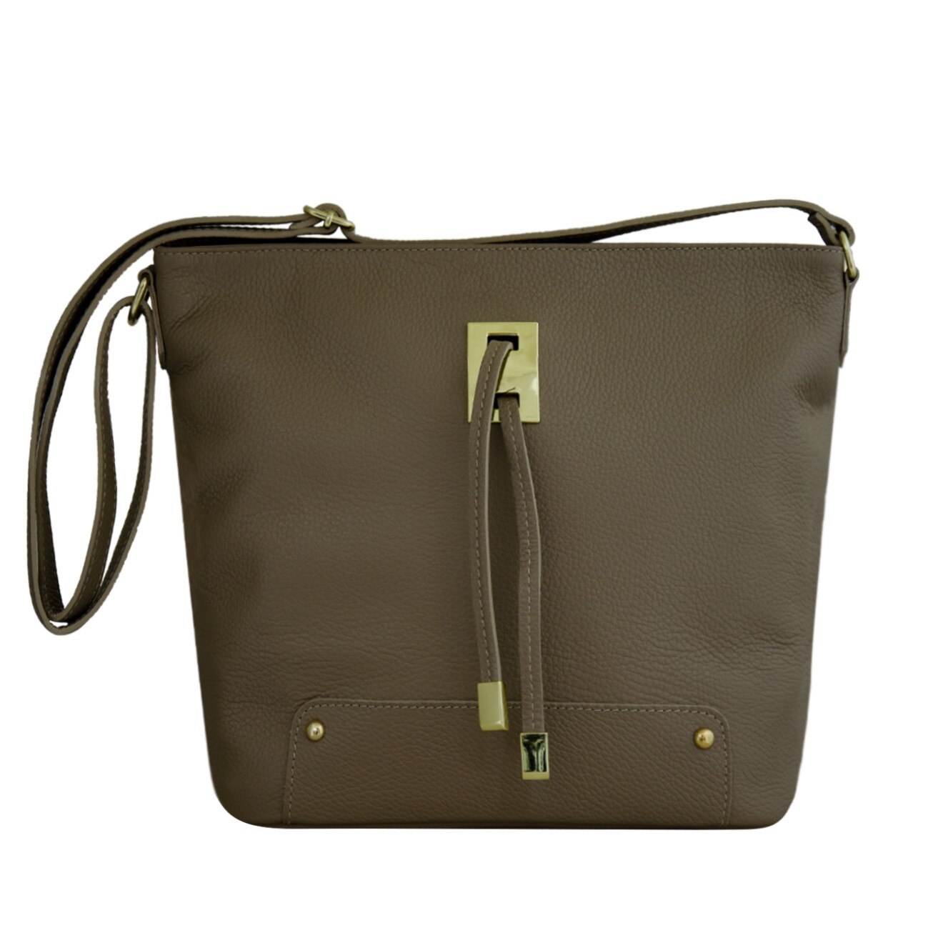 Geanta tip postas din piele naturala,Eva Bags Tania 2 mare taupe