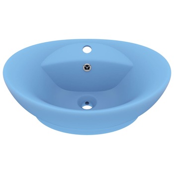 Lavoar cu preaplin, vidaXL, Ceramica, 58.5 x 39 cm, 4.5 cm, Albastru deschis mat Lavoar cu preaplin, vidaXL, Ceramica, 58.5 x 39 cm, 4.5 cm, Albastru deschis mat