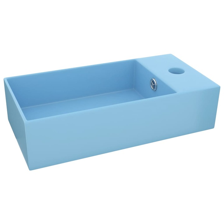 Chiuveta de baie cu preaplin, albastru deschis, ceramica, Universal si Frumos, Greutate 10,6 - 511757