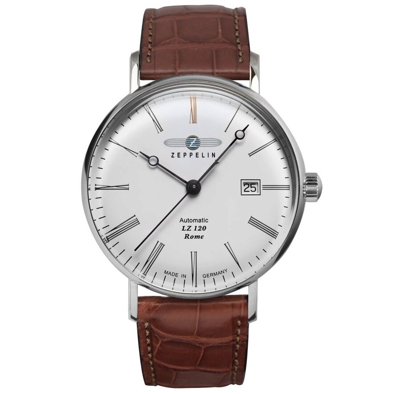 Ceas barbatesc Zeppelin 7154-1, Automatic, 40mm, 5ATM, Argintiu