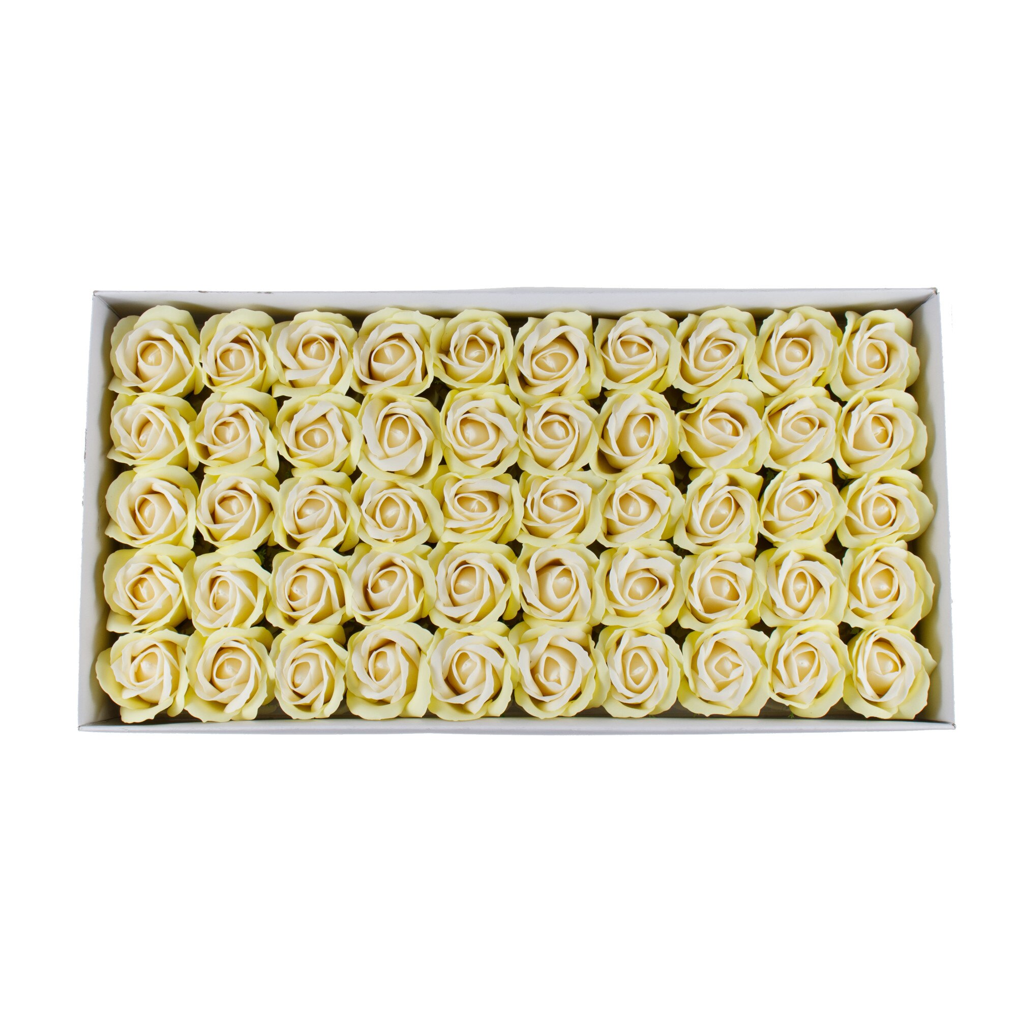 Trandafiri 2 culori din sapun, Galben pai - Ivoire 50 buc/Set, SF003-13