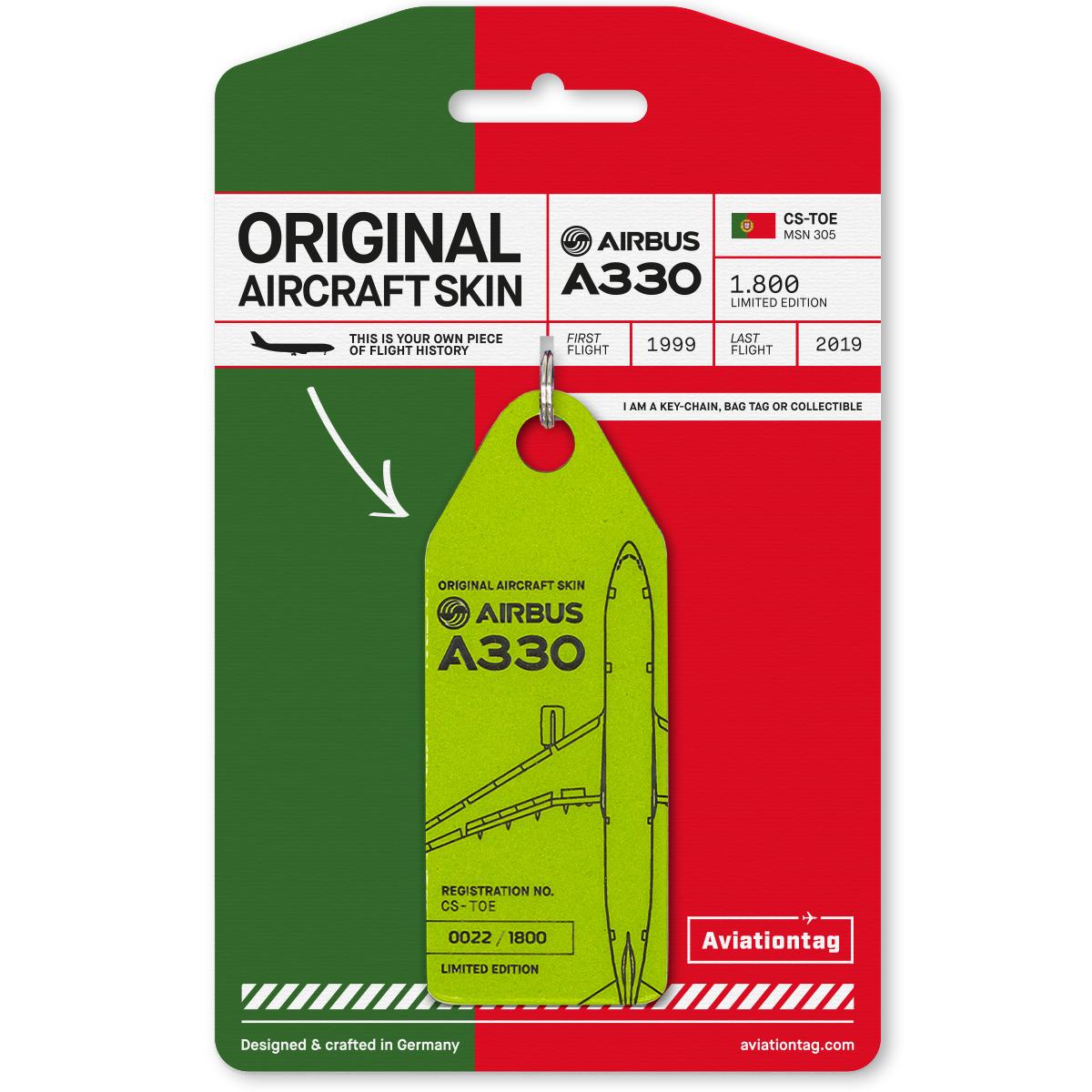 TAP機 Aviationtag CS‐TOE A330 Breloc Aviationtag TAP - Airbus A330 - CS-TOE Light Green - eMAG.ro