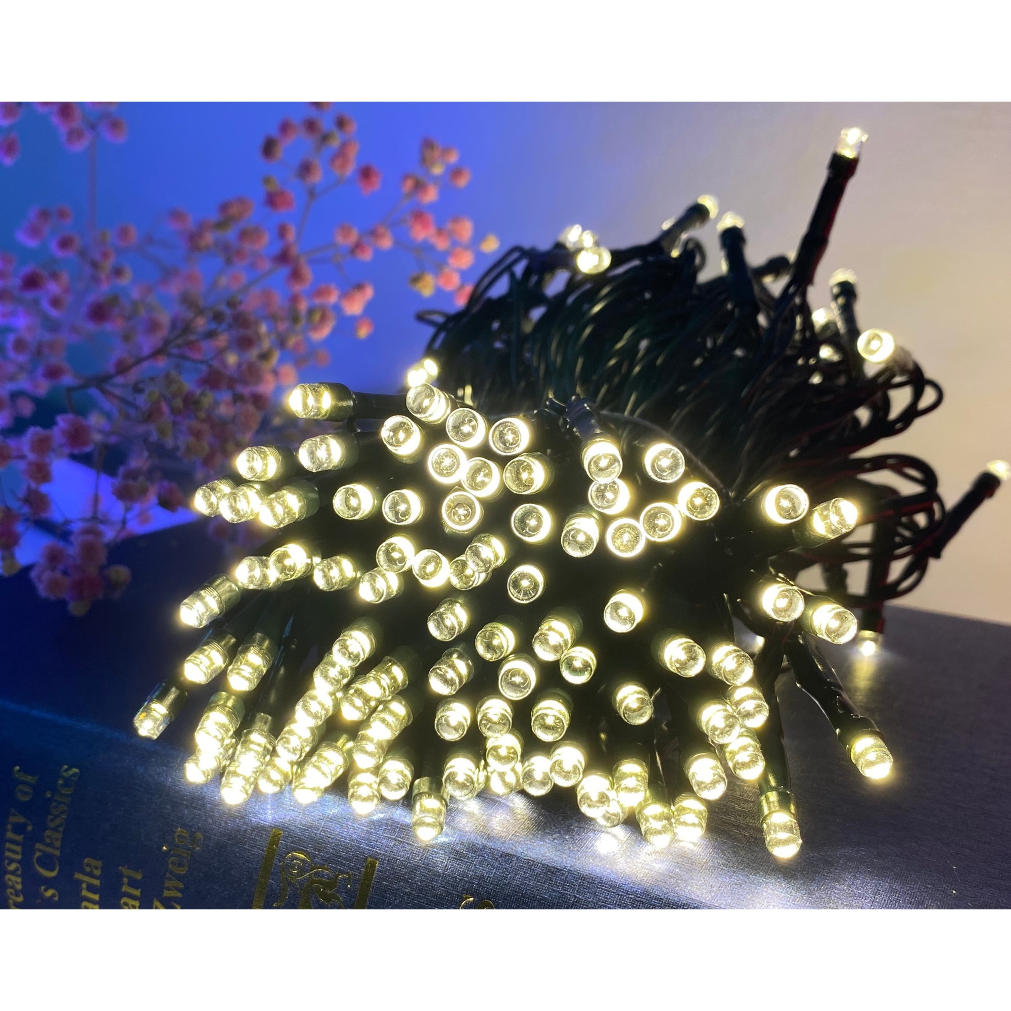 Instalatie brad Craciun, 180 LED-uri cu lumina calda, 17.9 m, controler, timer, interior si exterior