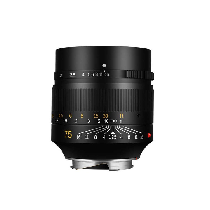 Obiectiv 7Artisans 75mm F1.25 negru pentru Leica M-mount