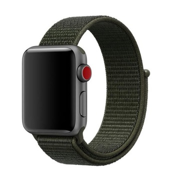 Curea din material textil, nylon Edman pentru Apple Watch 1/2/3/4/5, 42-44mm, Verde