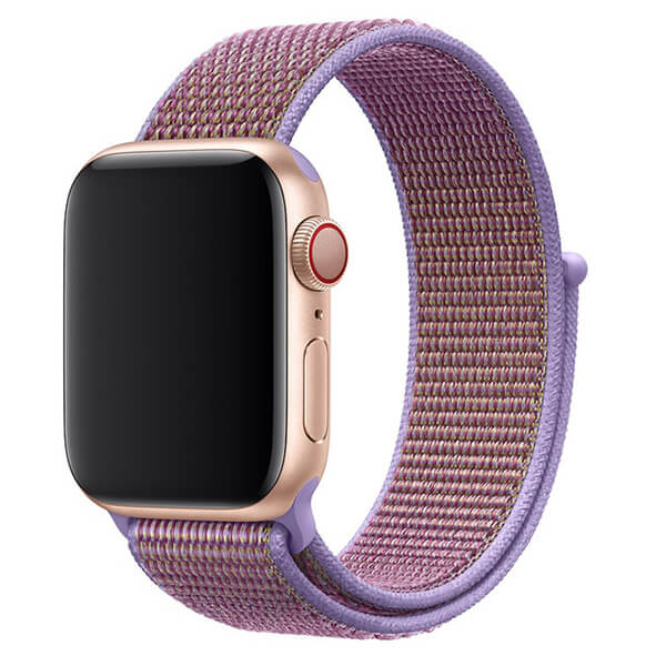 Curea din material textil, nylon Edman pentru Apple Watch 1/2/3/4/5, 42-44mm, Mov deschis