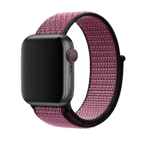 Curea din material textil, nylon Edman pentru Apple Watch 1/2/3/4/5, 42-44mm, Roz