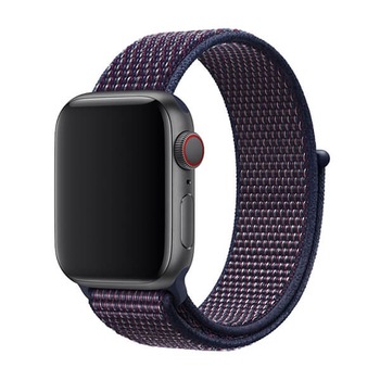 Curea din material textil, nylon Edman pentru Apple Watch 1/2/3/4/5, 42-44mm, Mov Curea din material textil, nylon Edman pentru Apple Watch 1/2/3/4/5, 42-44mm, Mov