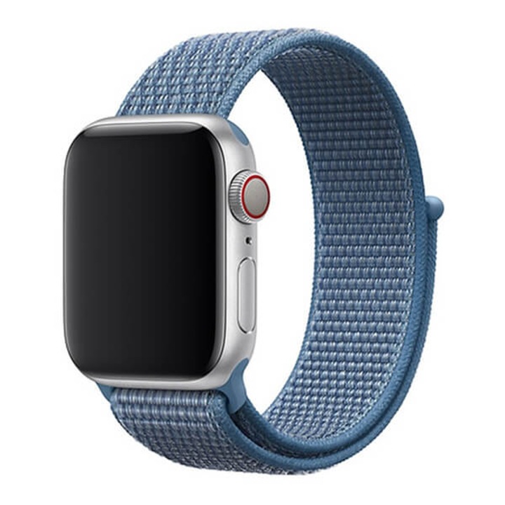 Текстилна каишка Edman за Apple Watch 1/2/3/4/5, 42-44 мм, Синя