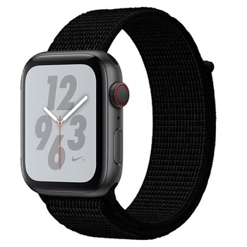 Curea din material textil, nylon Edman pentru Apple Watch 1/2/3/4/5, 38-40mm, Negru Curea din material textil, nylon Edman pentru Apple Watch 1/2/3/4/5, 38-40mm, Negru