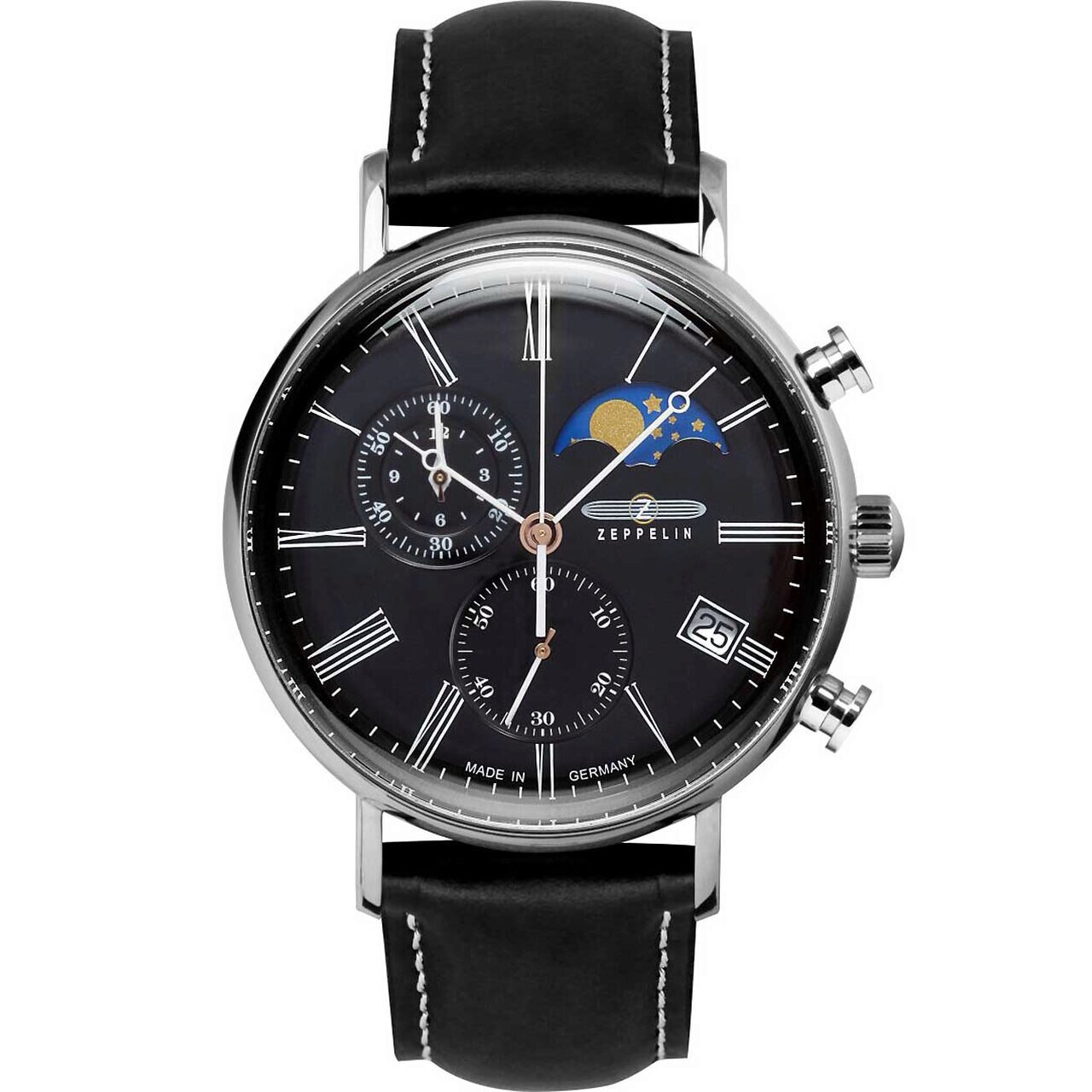 Ceas barbatesc Zeppelin 7194-2, Quartz, 41mm, 5ATM, Argintiu