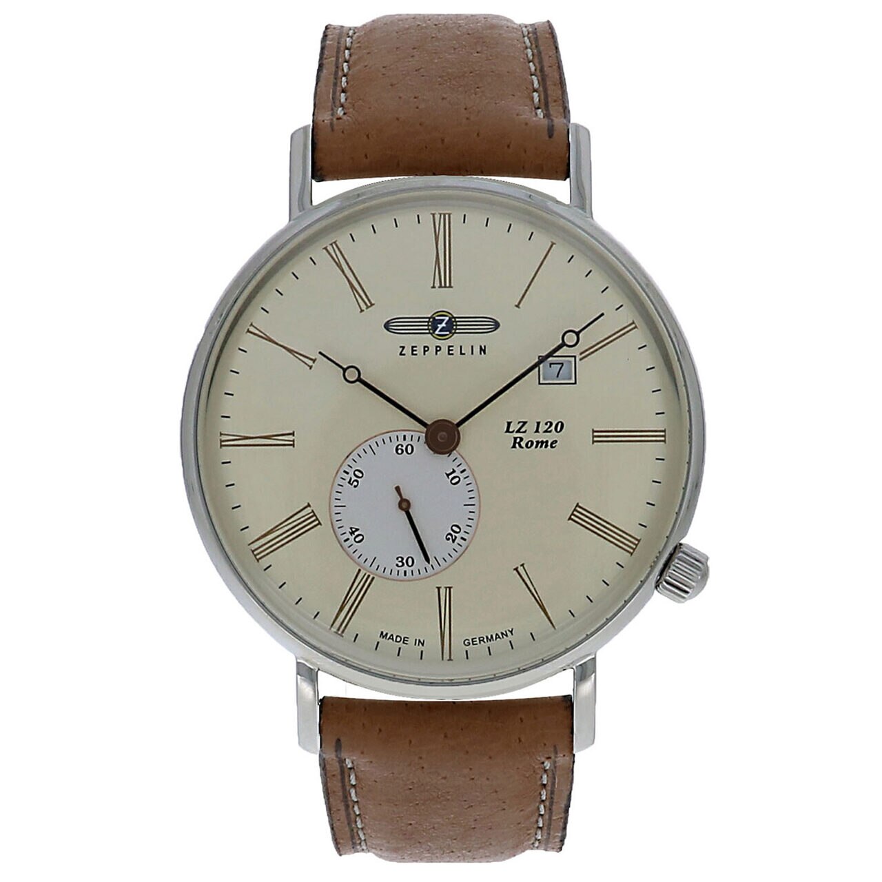 Ceas barbatesc Zeppelin 7134-5, Quartz, 40mm, 5ATM, Argintiu