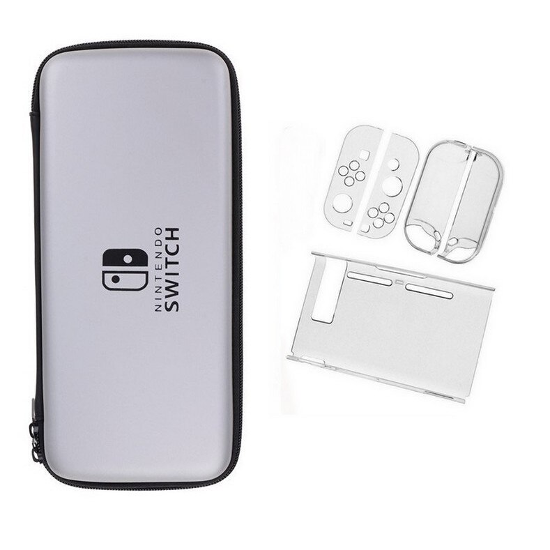 Set Husa Nintendo Switch Gri + Protector Transparent Consola