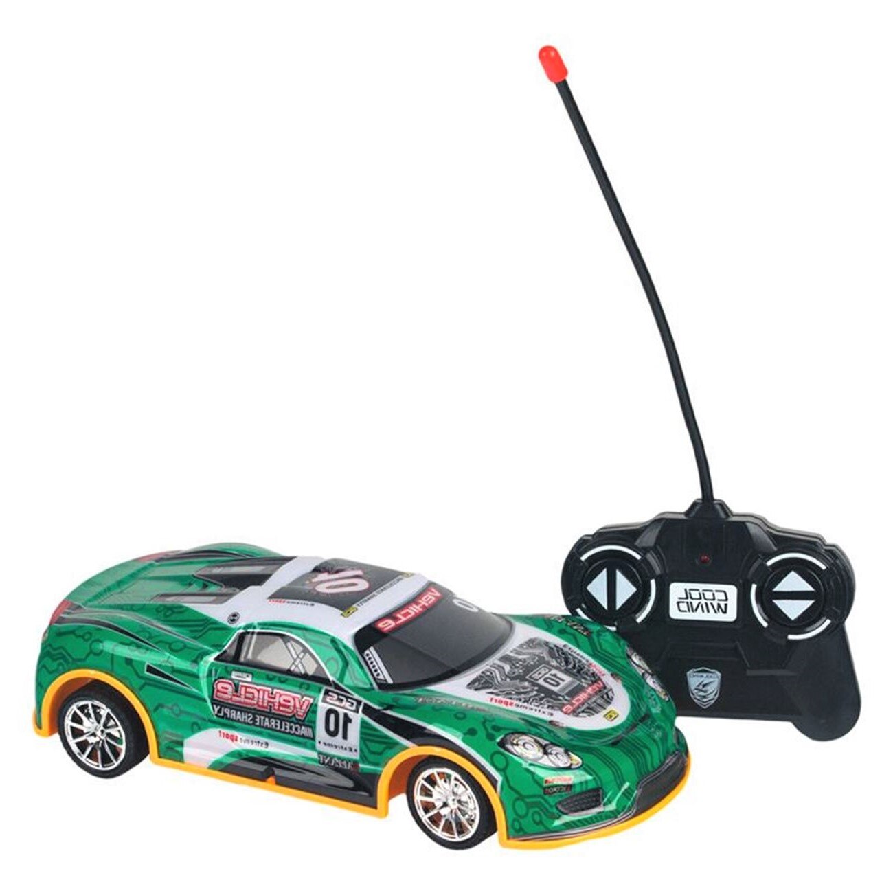 Vehicul de drifturi, Zola®, cu telecomanda si lumini, verde-portocaliu
