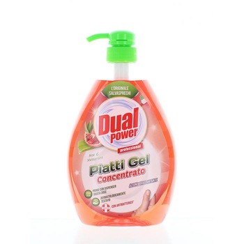 Detergent de vase Dual Power Concentrat cu aloe si rodii, 1L Detergent de vase Dual Power Concentrat cu aloe si rodii, 1L