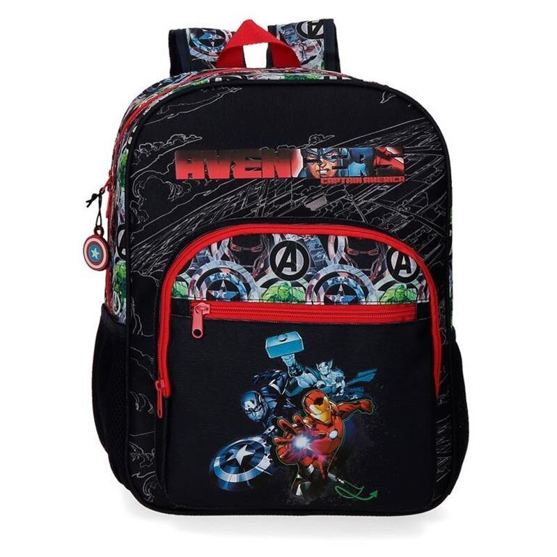 Ghiozdan AVENGERS ARMOR UP, 30 x 38 x 12 cm, Negru