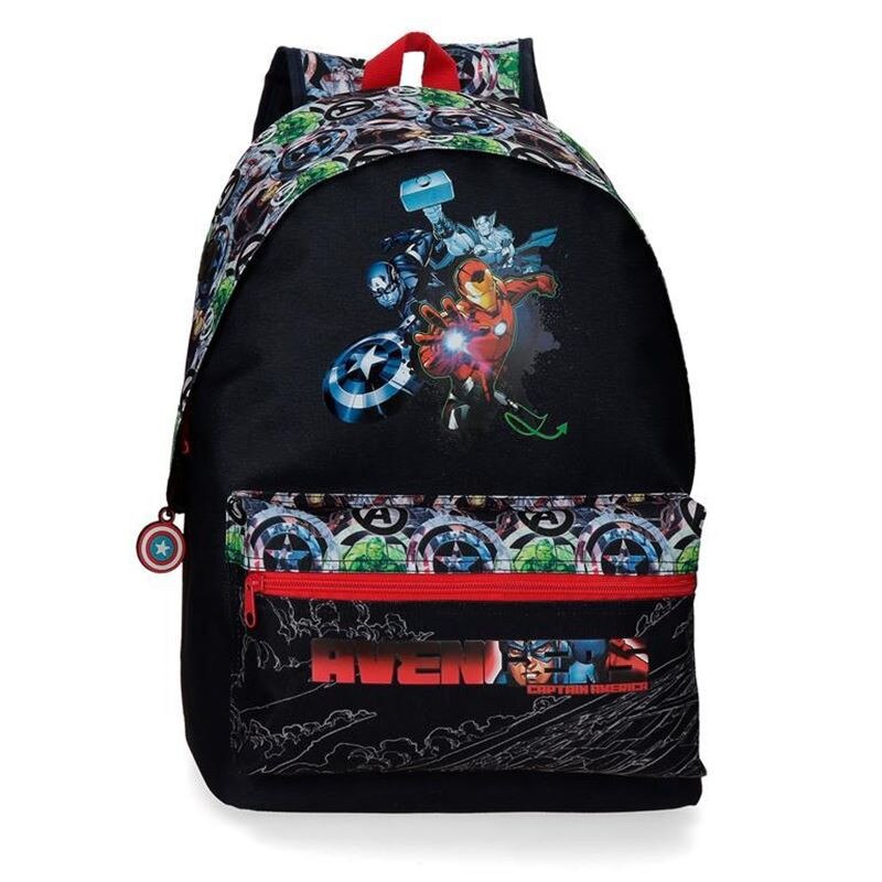 Ghiozdan AVENGERS ARMOR UP, 31 x 42 x 17.5 cm, Negru