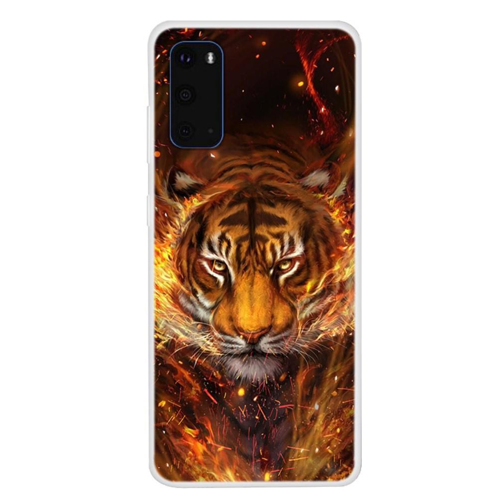 Husa Samsung Galaxy S20 model Tiger Flames, Antisoc, TPU, Viceversa Multicolor