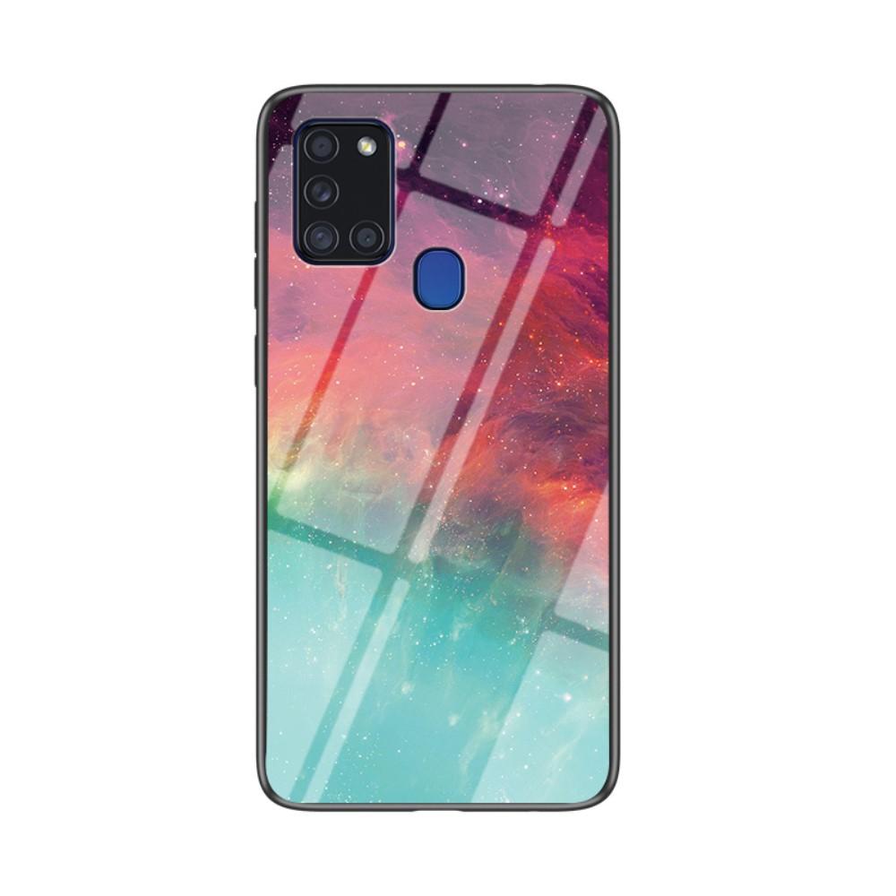 Husa Samsung Galaxy A21s model Glass Cosmic Flames, Antisoc, TPU Hybrid, Viceversa Multicolor