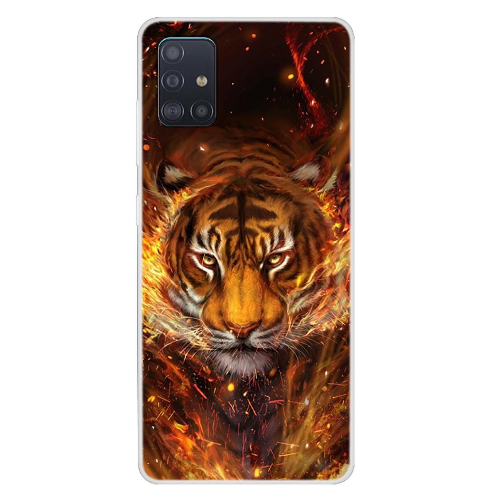 Husa Samsung Galaxy A71 model Tiger Flames, Silicon, Antisoc, Viceversa Multicolor