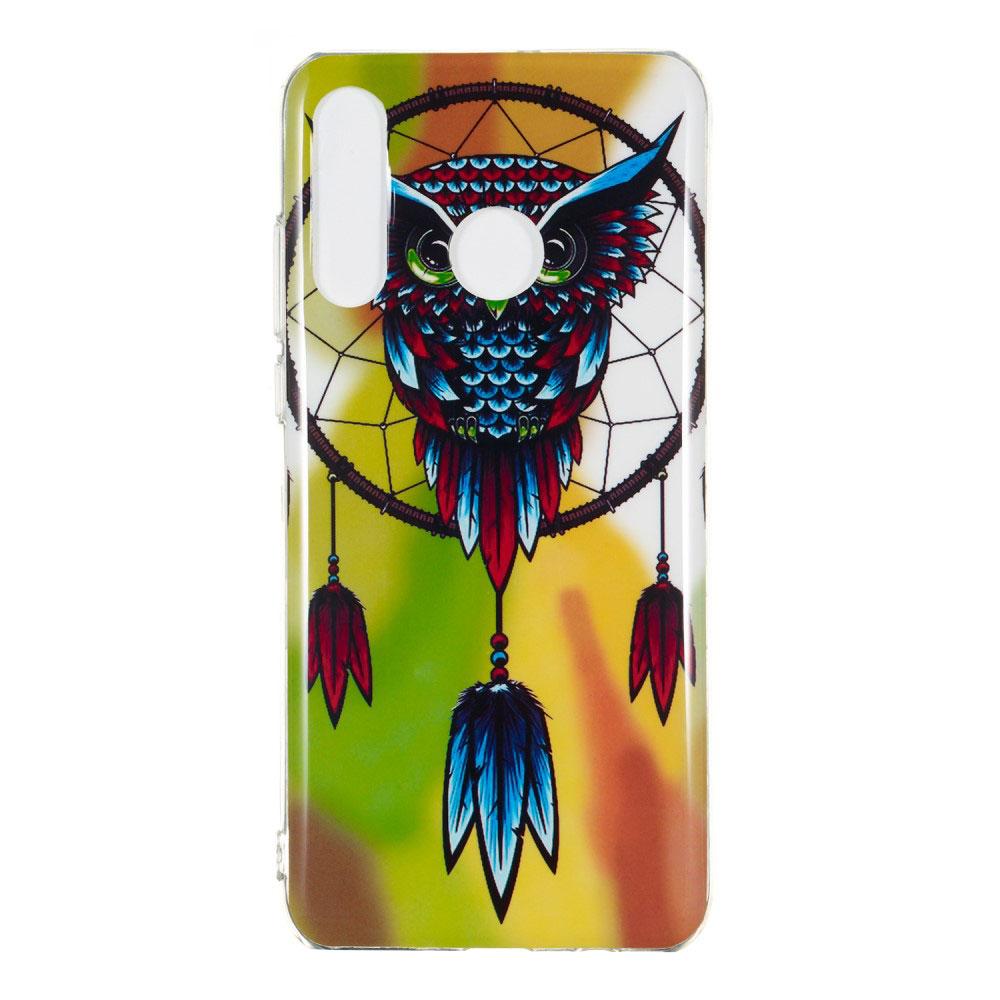 Husa silicon Huawei P30 Lite Fosforescent model Owl Dreamcatcher, Silicon, TPU Viceversa Multicolor