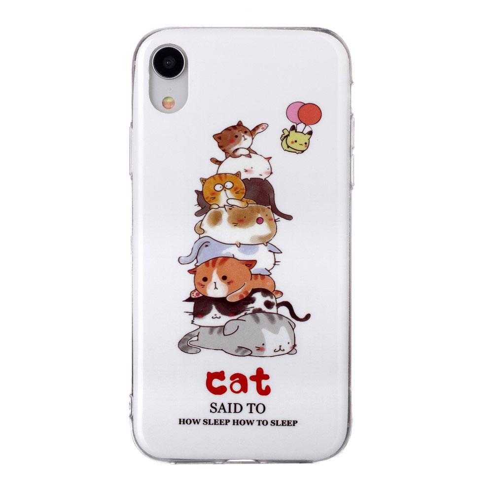 Husa silicon Apple iPhone XR Fosforescent model Cat Pile, Silicon, TPU Viceversa Multicolor