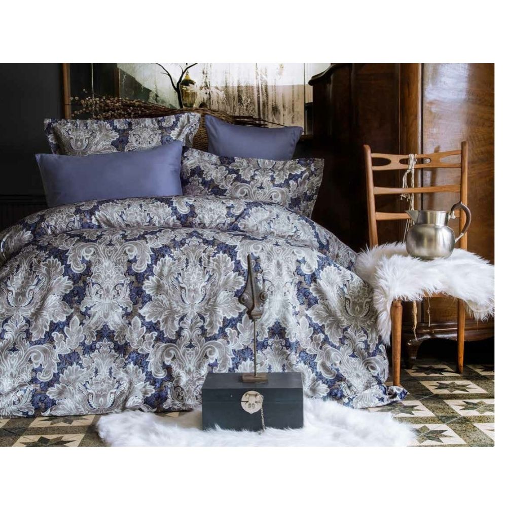 Lenjerie de pat pentru 2 persoane Nichea, bumbac 100%, Multicolor