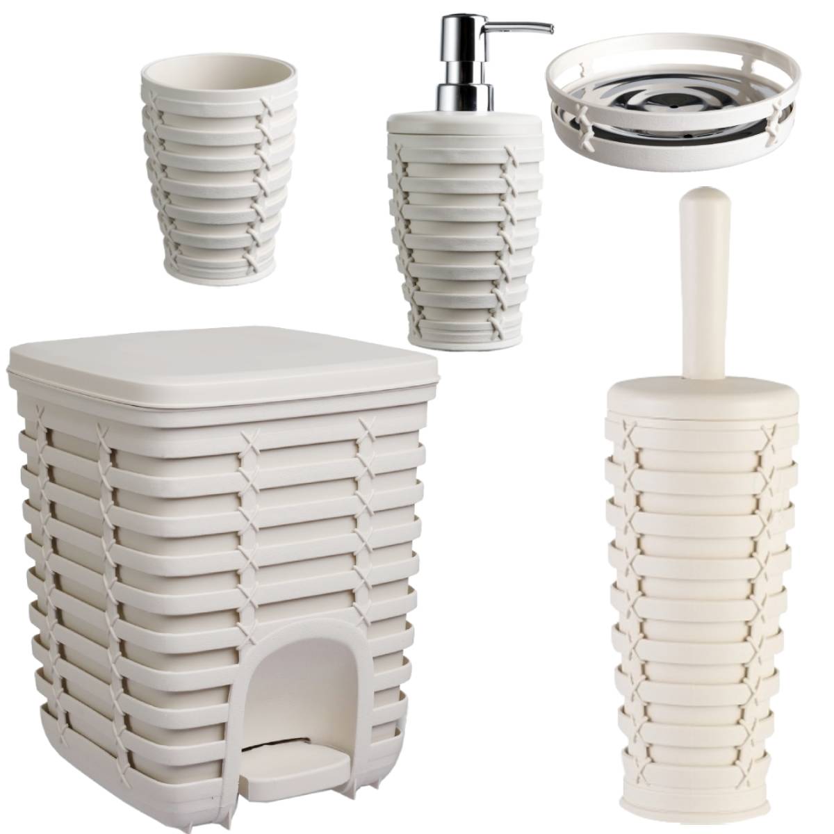 Set Accesorii de Baie, PALM, Bej, 5 piese