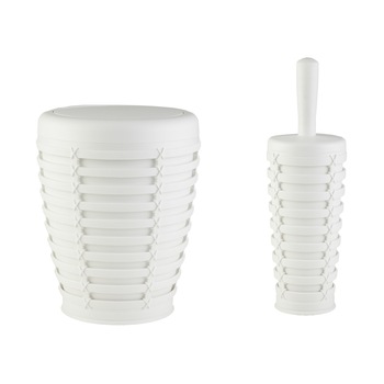 Set Accesorii de Baie, PALM, Alb, 2 piese Set Accesorii de Baie, PALM, Alb, 2 piese