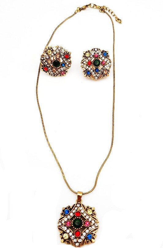 Set colier / cercei ,multicolor