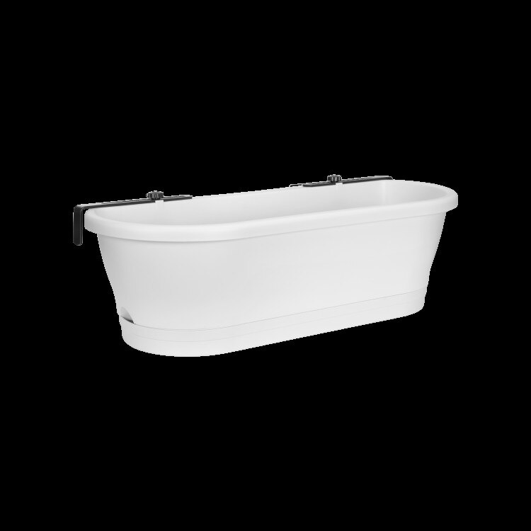 Corsica Easy Балконска кашпа 60 см, бял цвят, с включени опори - eMAG.bg