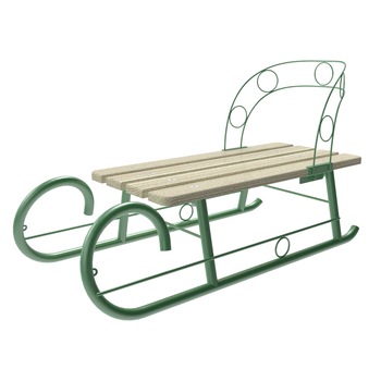 Sanie Verde Cu Spatar Demontabil Metal, Grande Publicite, 2 persoane, sezut lemn Sanie Verde Cu Spatar Demontabil Metal, Grande Publicite, 2 persoane, sezut lemn