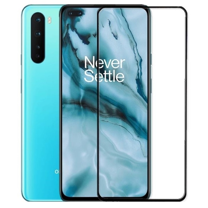 Folie sticla securizata Full Cover Full Glue pentru OnePlus Nord, Negru