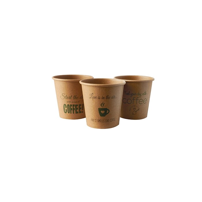 Set 50 pahare, capacitate 10ml, din carton, culoare maro