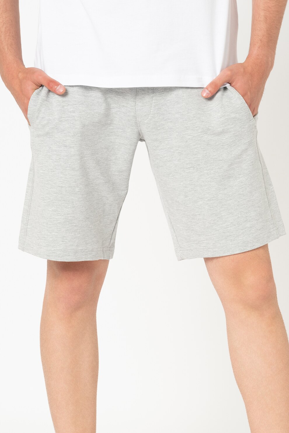 GUESS JEANS, Bermude de jerseu cu snur, Gri deschis