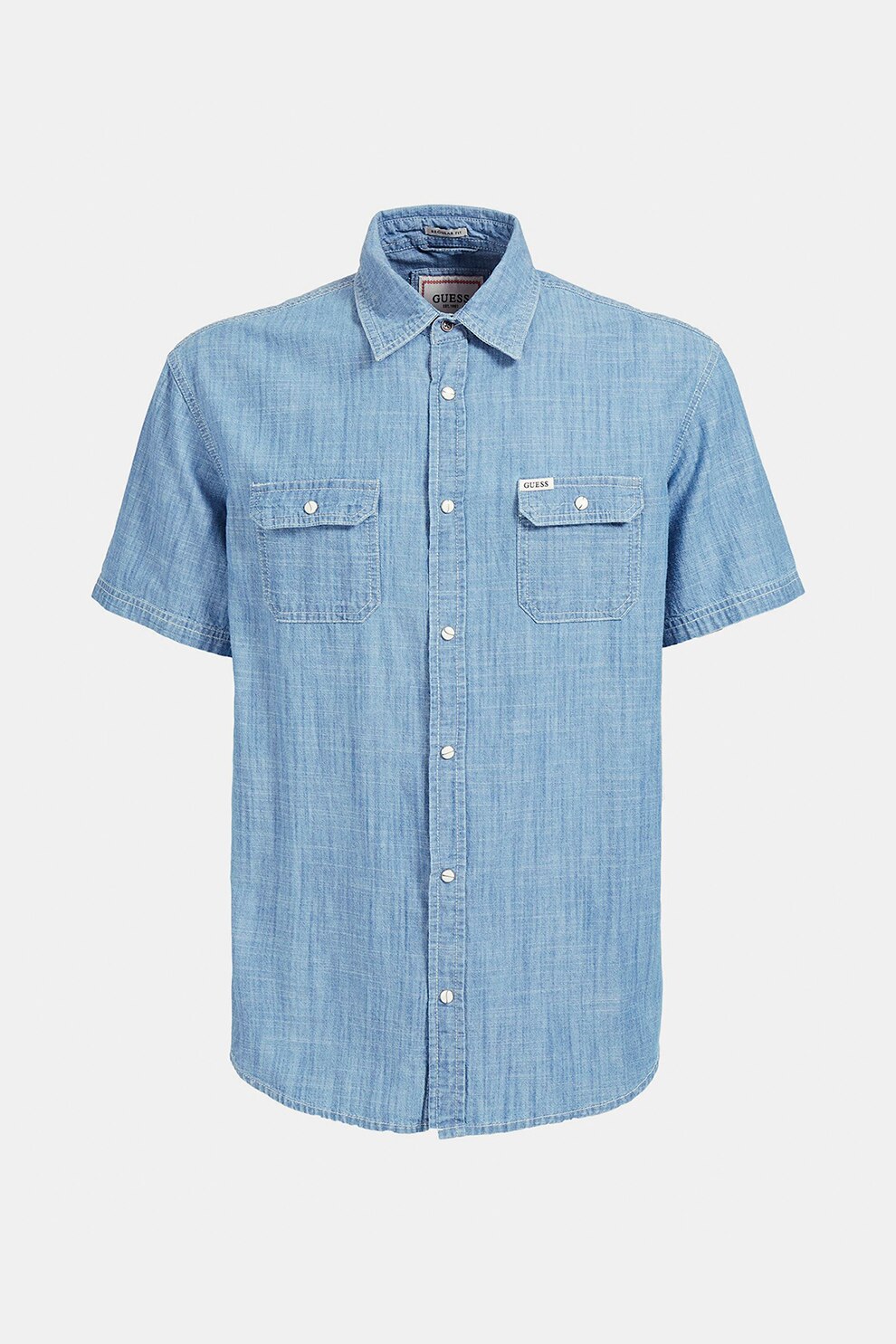 GUESS JEANS, Camasa regular fit din denim, Albastru lavanda