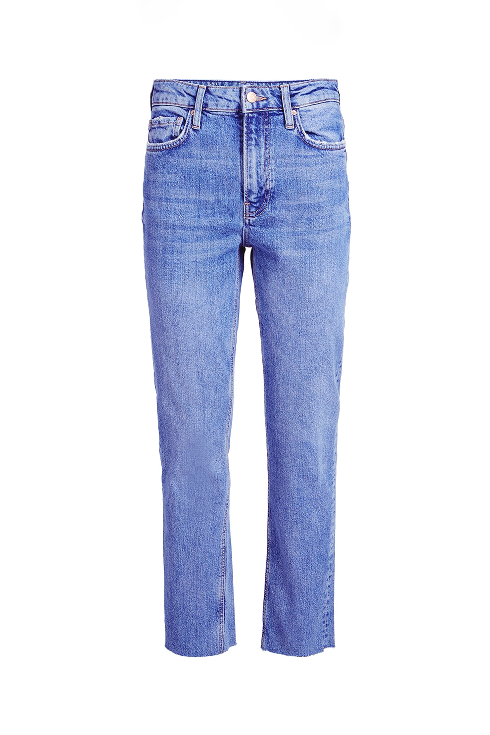 GUESS JEANS, Blugi drepti cu aspect decolorat, Albastru