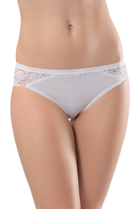 Set de chilot bikini cu dantela - 2 perechi, Turen, Alb