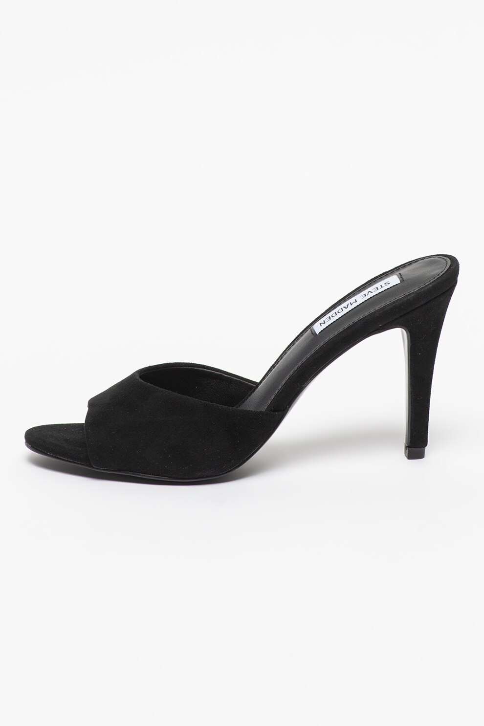 Steve Madden, Papuci de piele intoarsa cu toc, Negru, 40