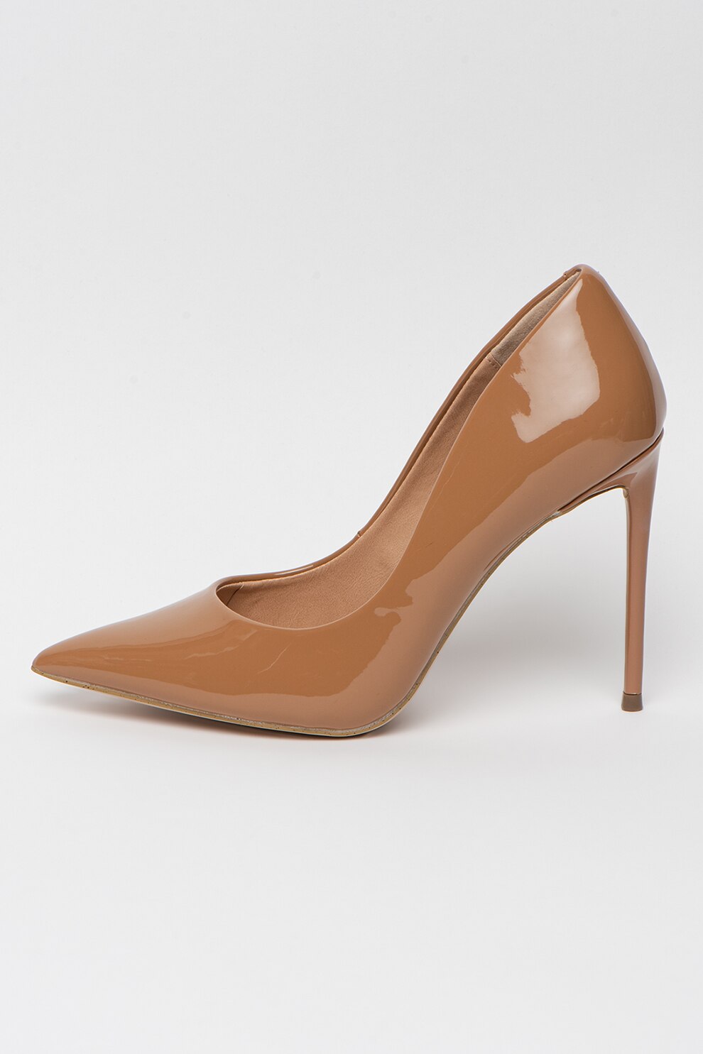 Steve Madden, Pantofi din piele ecologica cu aspect lacuit Vala, Maro, 40